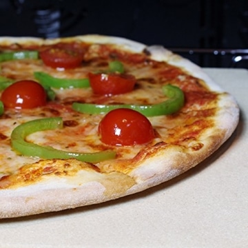 Amazy Pizzastein – Verleiht Ihrer Pizza den original italienischen Geschmack knusprig-zarter Steinofenpizza (38 x 30 x 1,5 cm) - 4