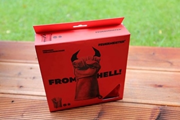 Feuermeister Premium BBQ Grillhandschuh aus hochwertigem Leder in Rot, Größe 10, 1 Paar - 3