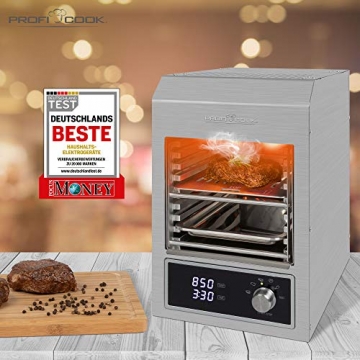 ProfiCook PC-EBG 1201 Elektrischer Indoor Beef-Grill mit 850°C, Keramik-Infrarot Hochleistungsbrenner mit 1600W für perfekte Steak-Ergebnisse, Grillen ohne Gas & Kohle, Indoor- & Outdoor-Nutzung - 5