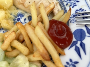 Proscenic Air Fryer Heißluftfritteuse Pomes Frites mit Ketchup